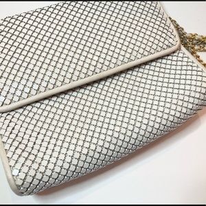 Vintage Purse - 90's Whiting and Davis Int. White Metal Mesh Chainmail Purse